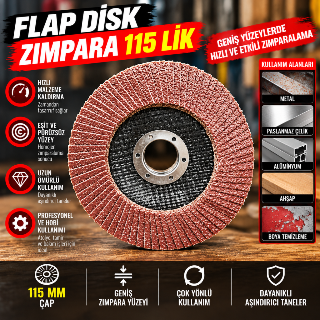 115 mm Flap Disk Zımpara