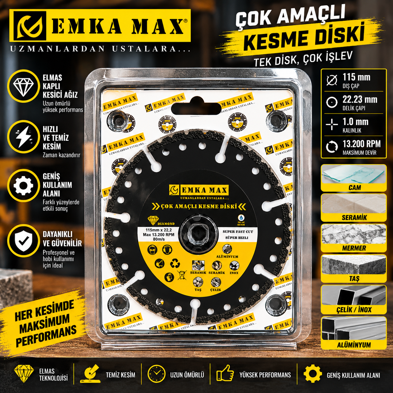 115 mm Çok Amaçlı Kesme
